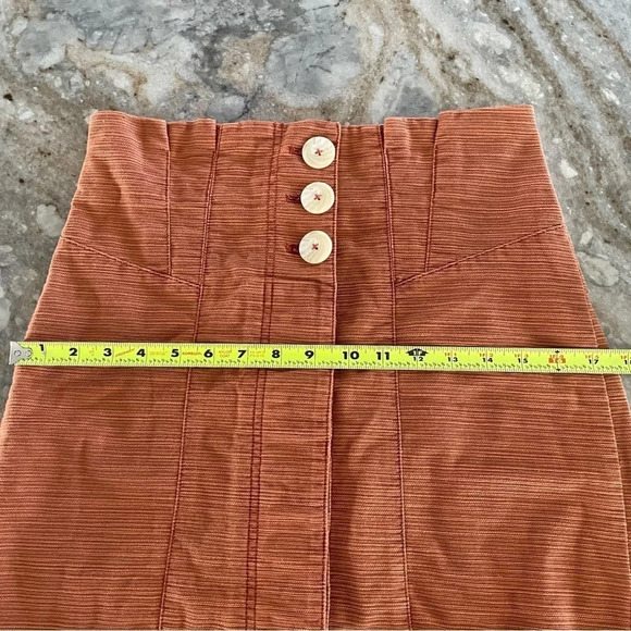 Free People Button Front Cotton Blend Skirt/ Every Minute Every Hour Mini Skirt - Picture 10 of 12